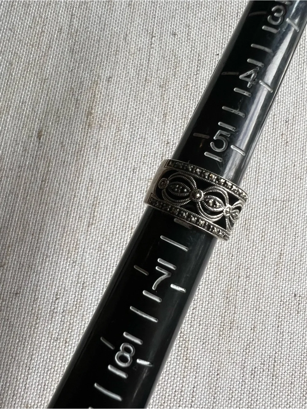 Sterling Silver Marcasite Openwork Filigree Band Ring